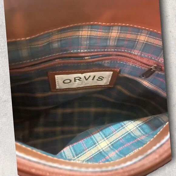 Orvis | EUC Vintage Medium Brown Woven Leather Shoulder-bag Purse - Picture 10 of 11